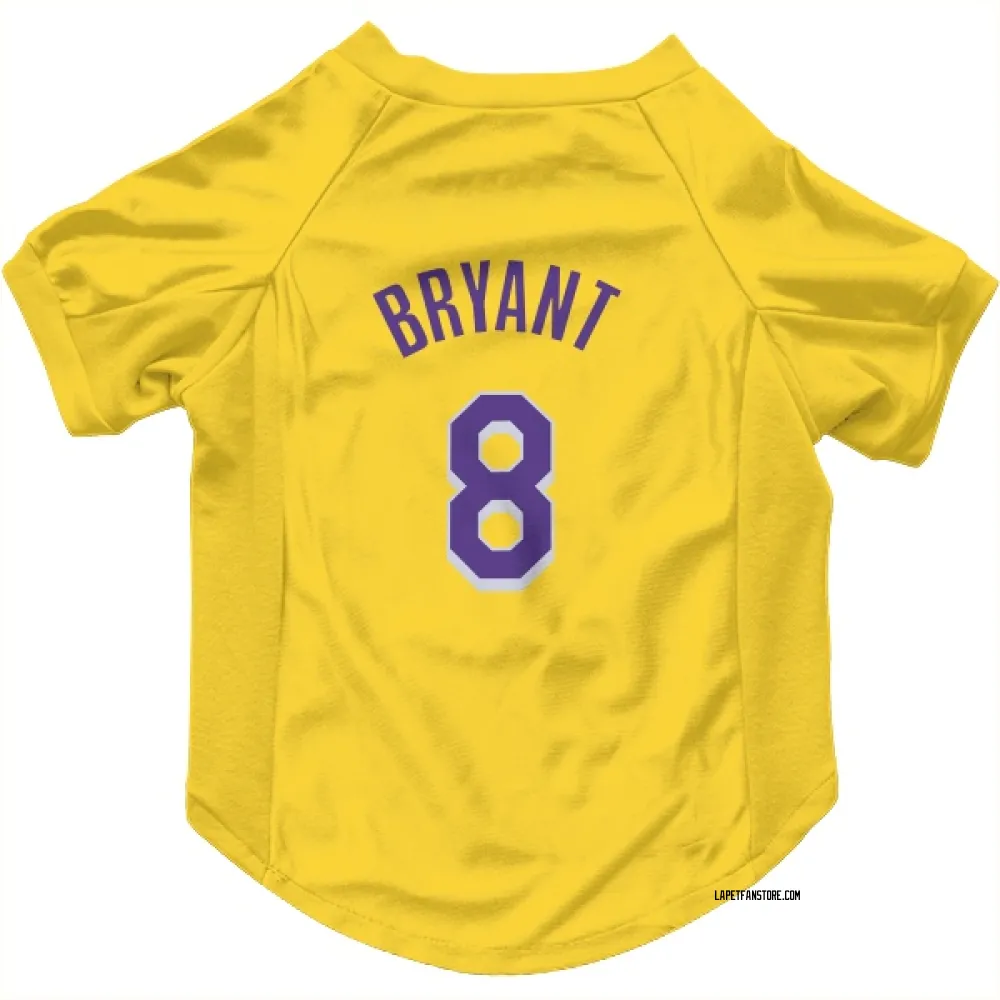 Los Angeles Lakers Kobe Bryant Yellow Pet Jersey for Dog & Cat