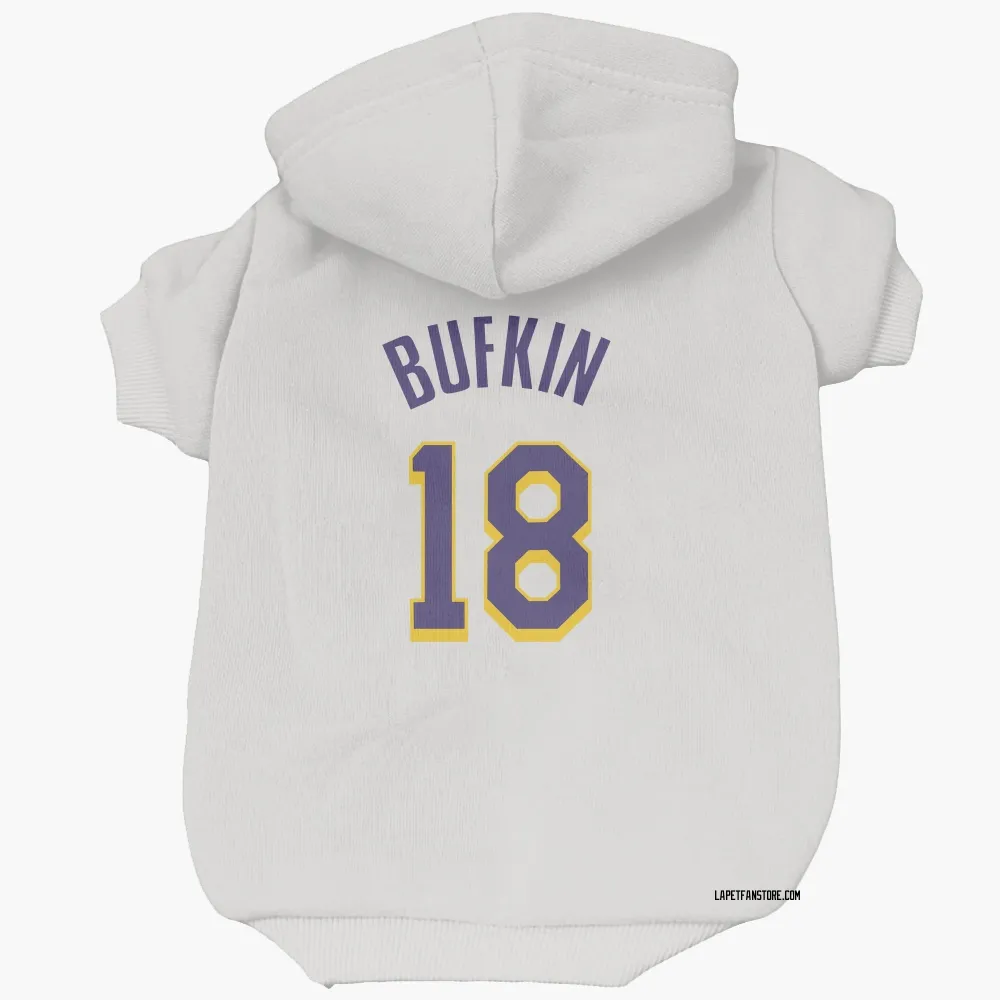 Los Angeles Lakers Kobe Bufkin White Purple Pet Hoodie for Dog & Cat