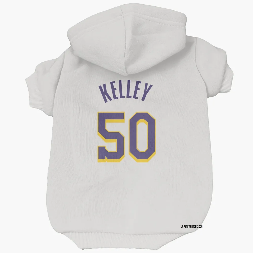Los Angeles Lakers Kylor Kelley White Purple Pet Hoodie for Dog & Cat