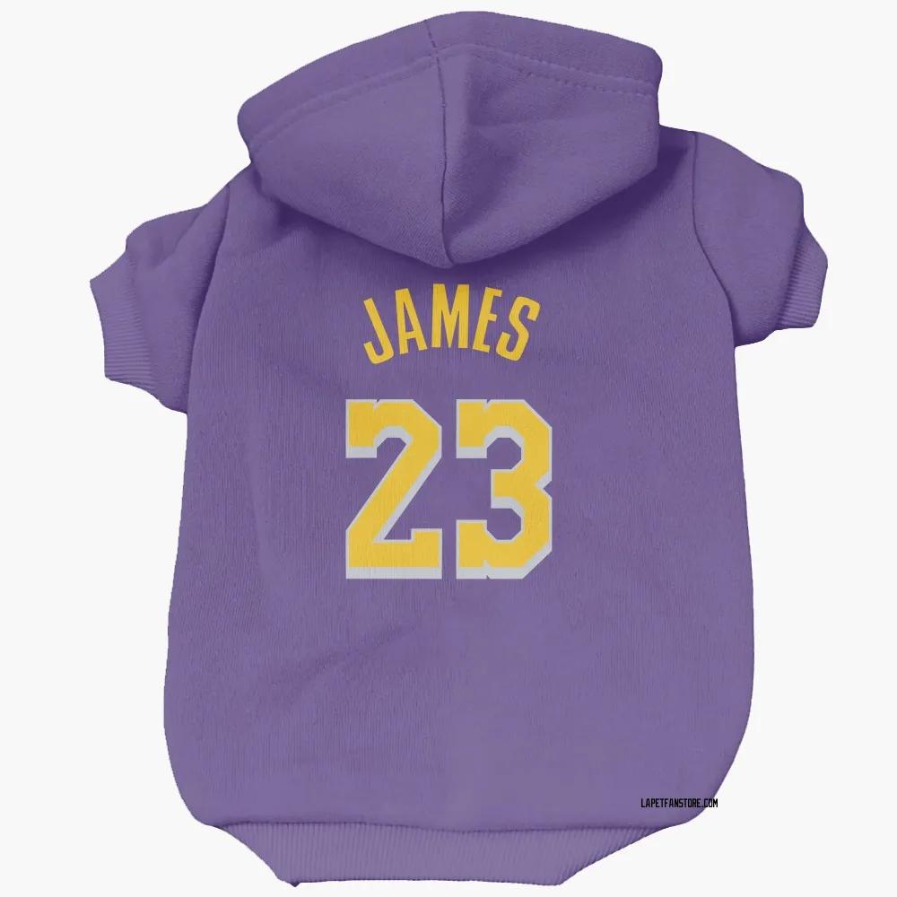 Los Angeles Lakers LeBron James Purple Pet Hoodie for Dog & Cat