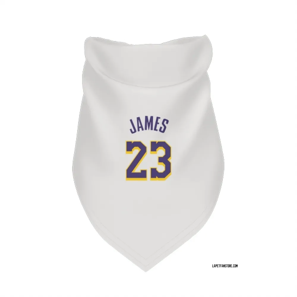 Los Angeles Lakers LeBron James White Purple Pet Bandana for Dog & Cat