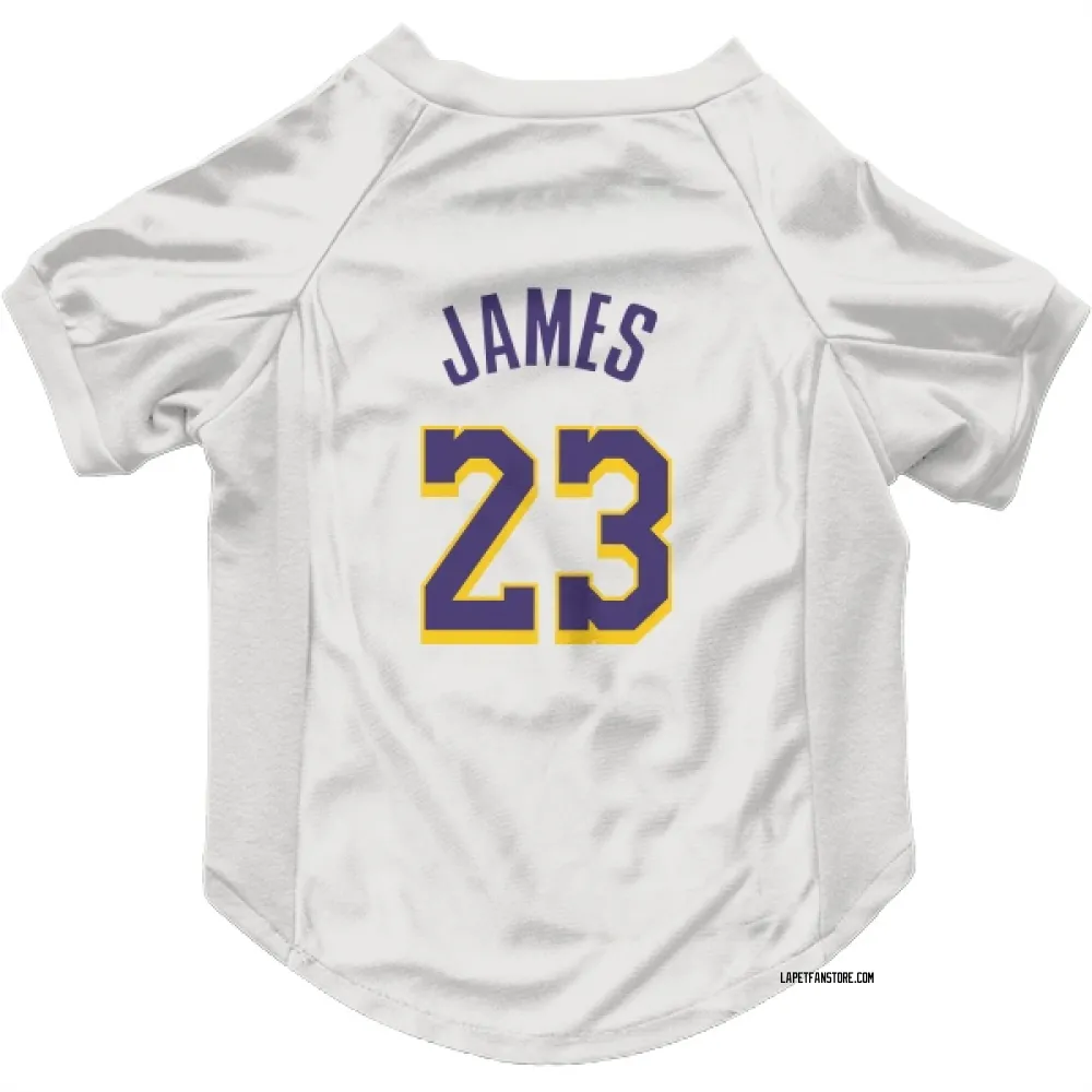 Los Angeles Lakers LeBron James White Purple Pet Jersey for Dog & Cat