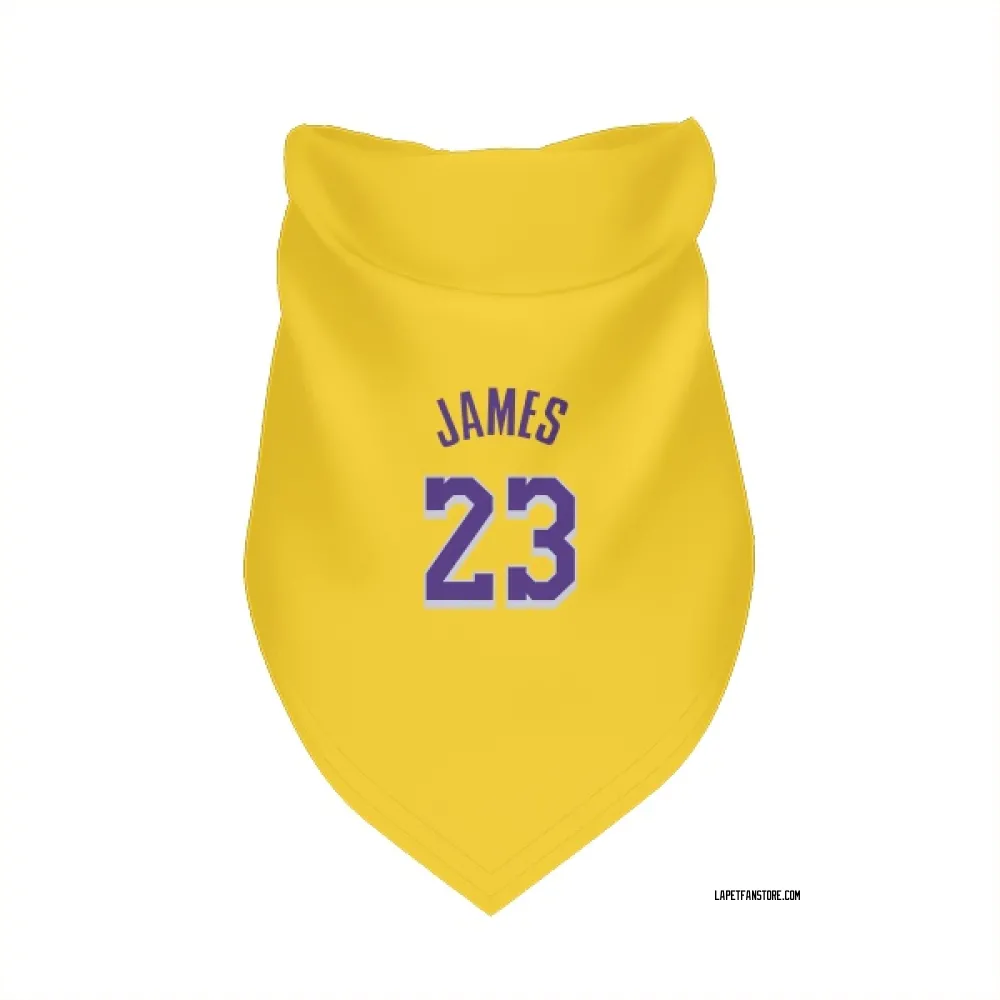 Los Angeles Lakers LeBron James Yellow Pet Bandana for Dog & Cat