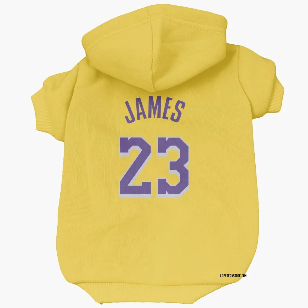 Los Angeles Lakers LeBron James Yellow Pet Hoodie for Dog & Cat