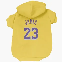 Los Angeles Lakers LeBron James Yellow Pet Hoodie for Dog & Cat