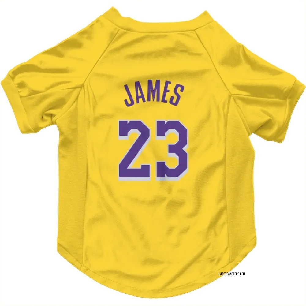 Los Angeles Lakers LeBron James Yellow Pet Jersey for Dog & Cat