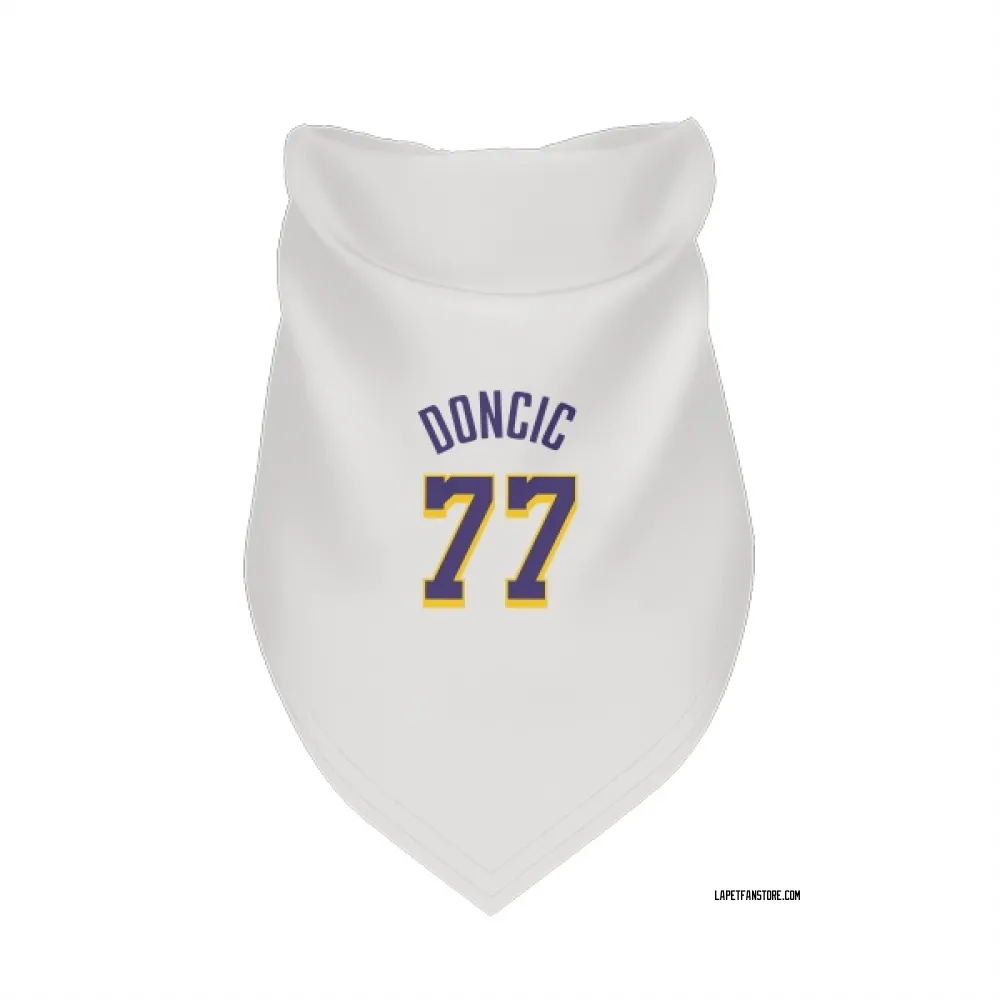 Los Angeles Lakers Luka Doncic White Purple Pet Bandana for Dog & Cat