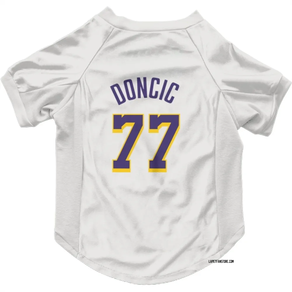 Los Angeles Lakers Luka Doncic White Purple Pet Jersey for Dog & Cat