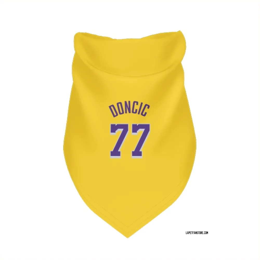Los Angeles Lakers Luka Doncic Yellow Pet Bandana for Dog & Cat