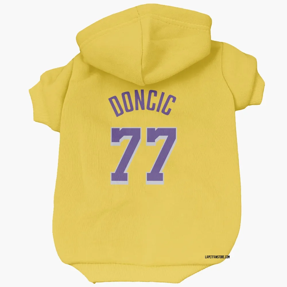 Los Angeles Lakers Luka Doncic Yellow Pet Hoodie for Dog & Cat