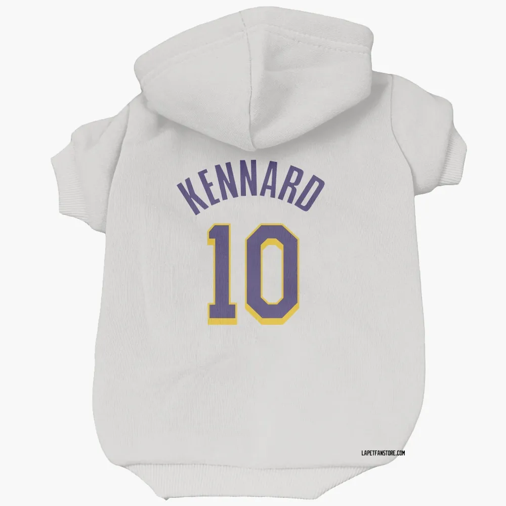 Los Angeles Lakers Luke Kennard White Purple Pet Hoodie for Dog & Cat