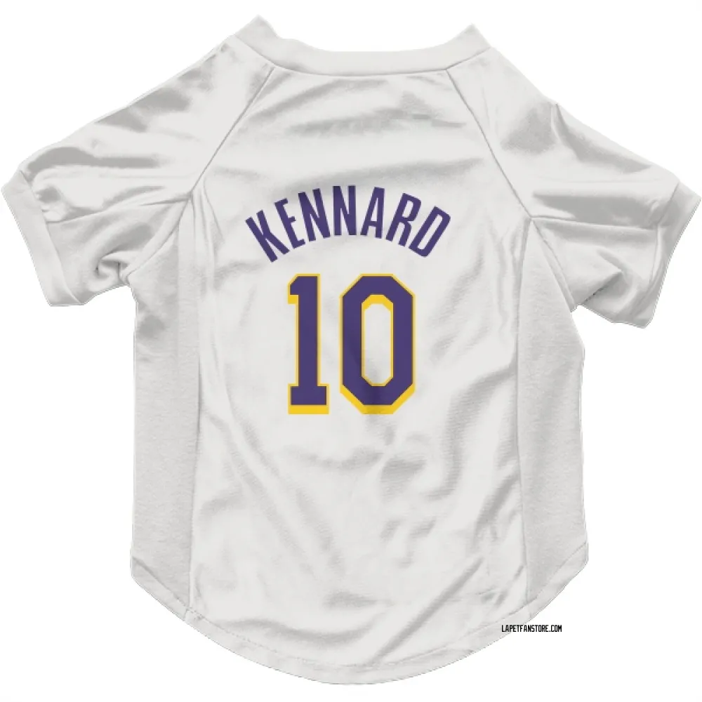 Los Angeles Lakers Luke Kennard White Purple Pet Jersey for Dog & Cat