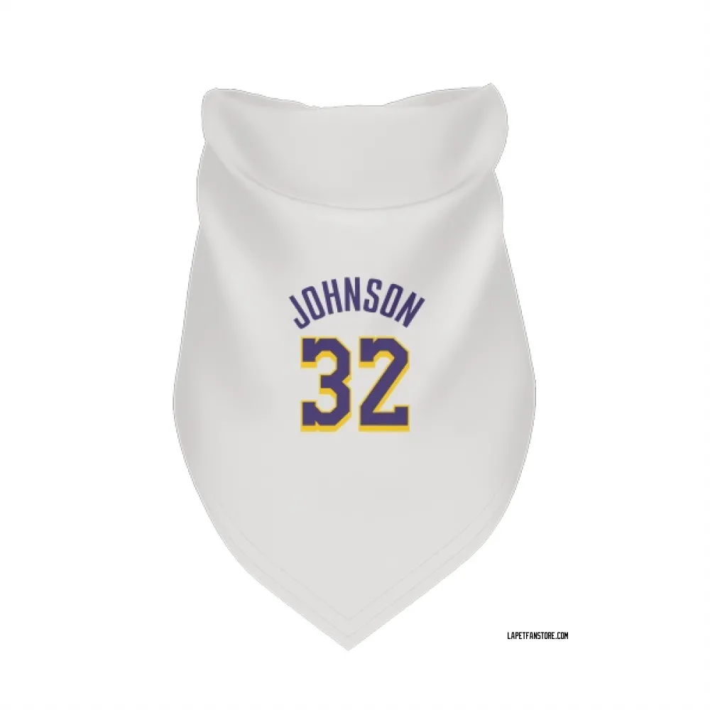 Los Angeles Lakers Magic Johnson White Purple Pet Bandana for Dog & Cat