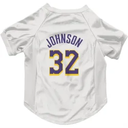 Los Angeles Lakers Magic Johnson White Purple Pet Jersey for Dog & Cat