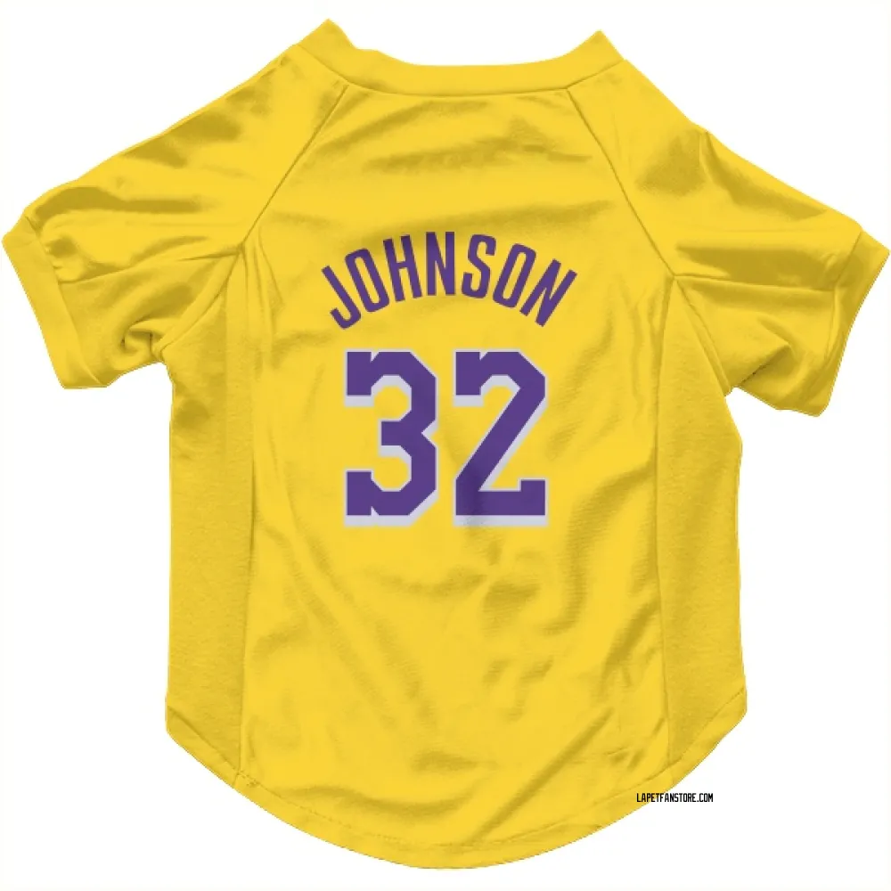 Los Angeles Lakers Magic Johnson Yellow Pet Jersey for Dog & Cat