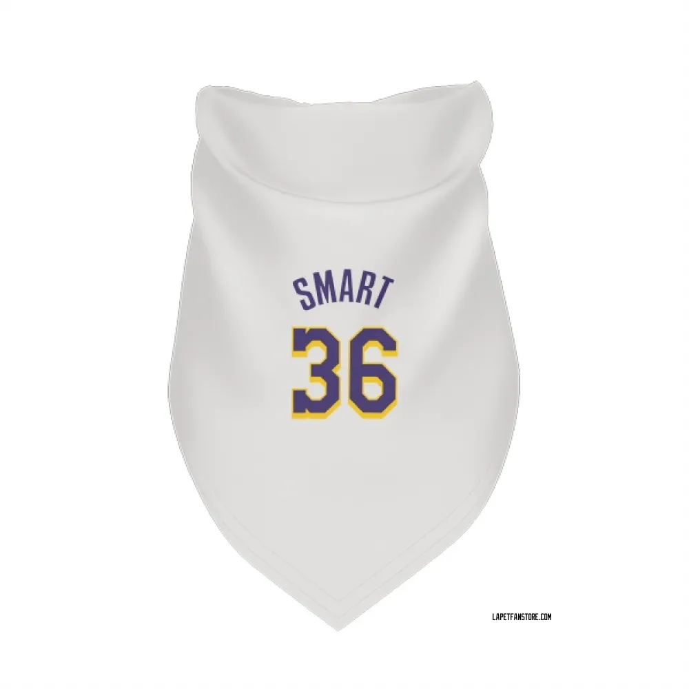 Los Angeles Lakers Marcus Smart White Purple Pet Bandana for Dog & Cat