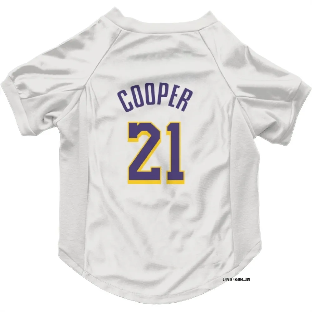 Los Angeles Lakers Michael Cooper White Purple Pet Jersey for Dog & Cat