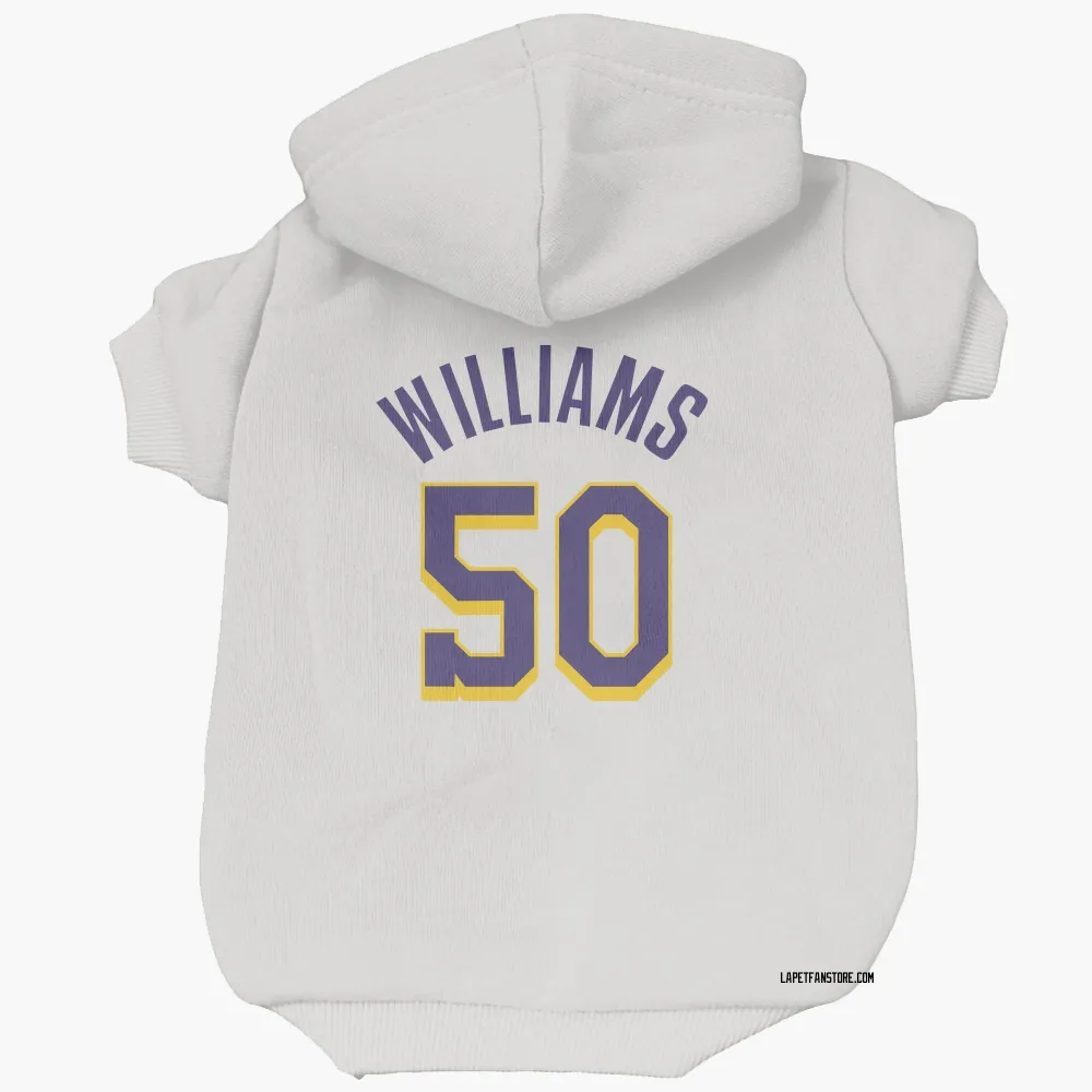 Los Angeles Lakers Nate Williams White Purple Pet Hoodie for Dog & Cat