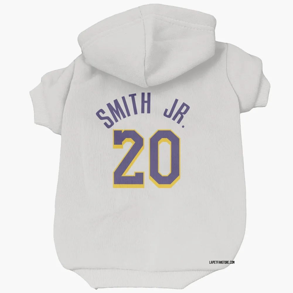 Los Angeles Lakers Nick Smith Jr. White Purple Pet Hoodie for Dog & Cat