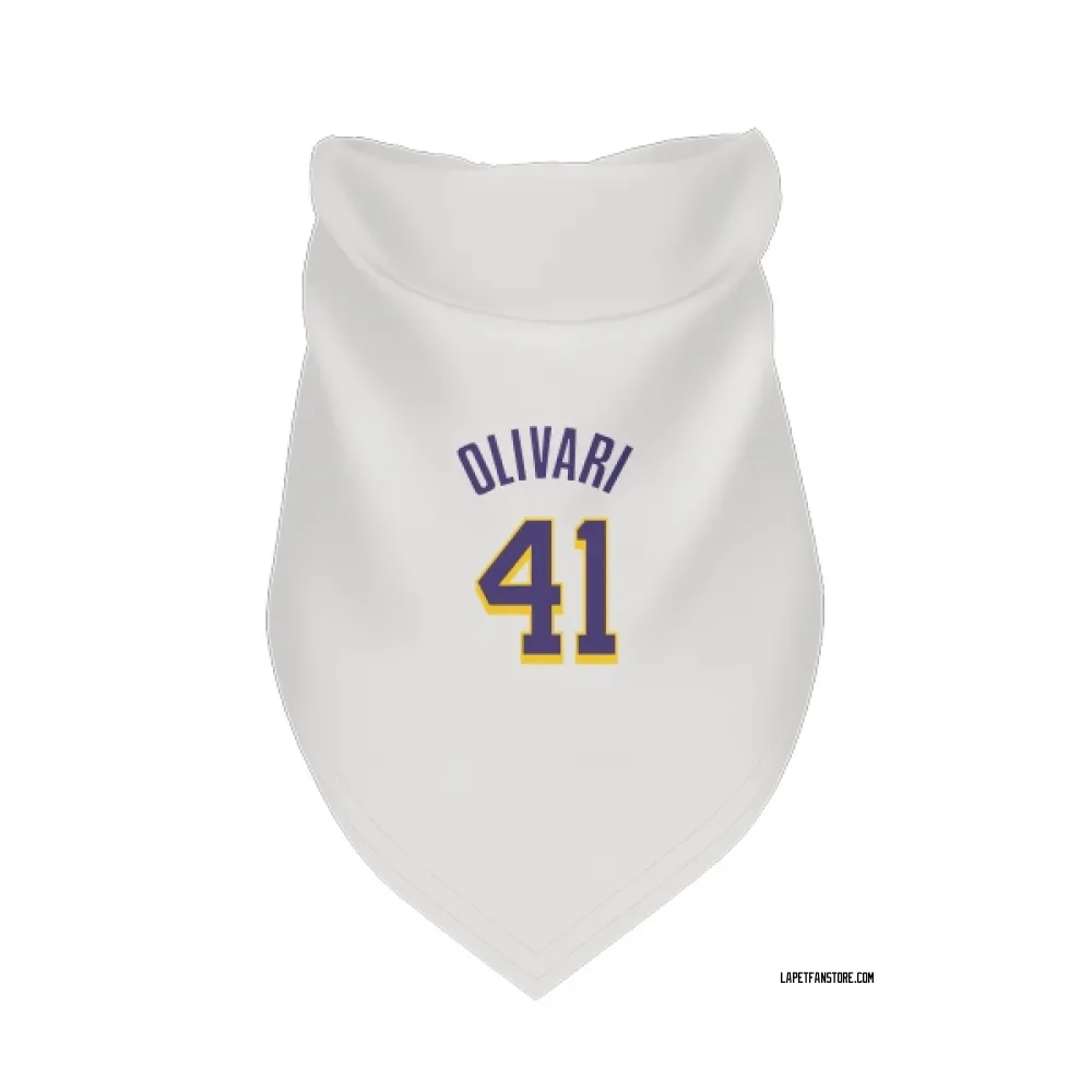 Los Angeles Lakers Quincy Olivari White Purple Pet Bandana for Dog & Cat