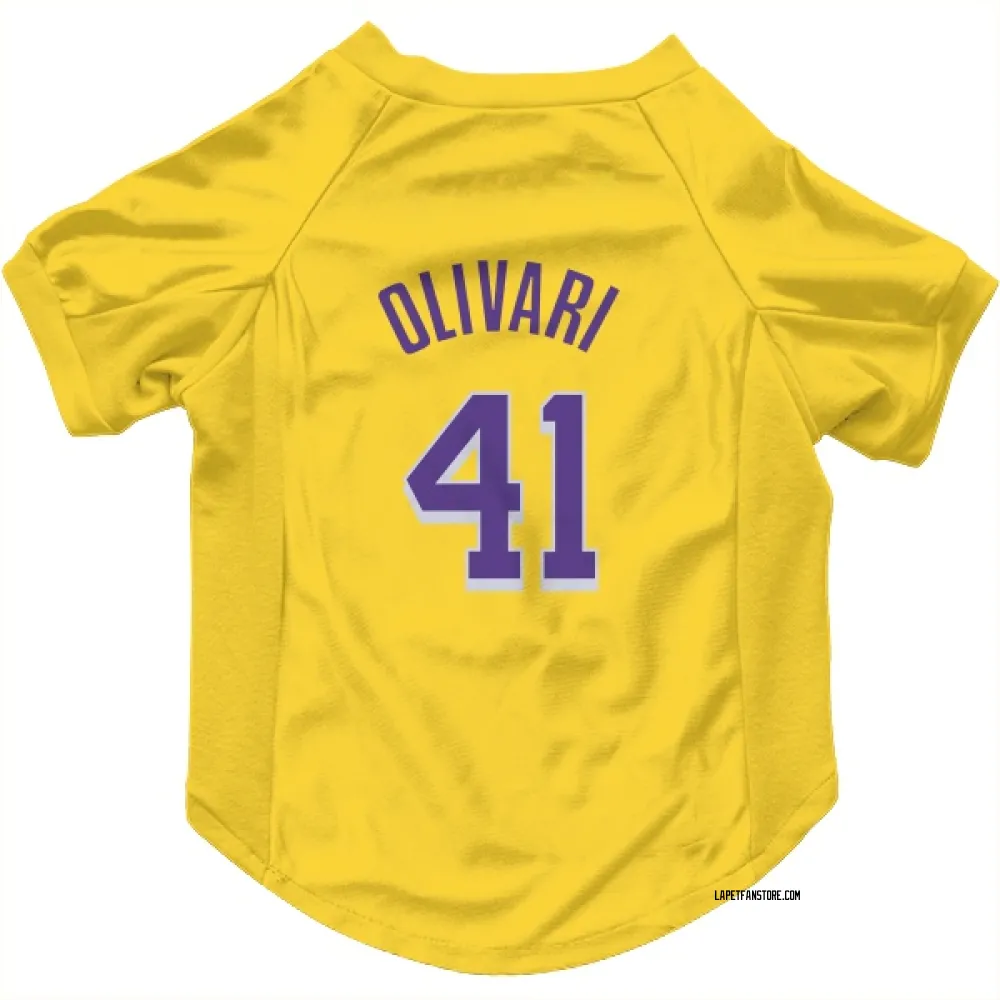 Los Angeles Lakers Quincy Olivari Yellow Pet Jersey for Dog & Cat