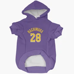 Los Angeles Lakers Rui Hachimura Purple Pet Hoodie for Dog & Cat