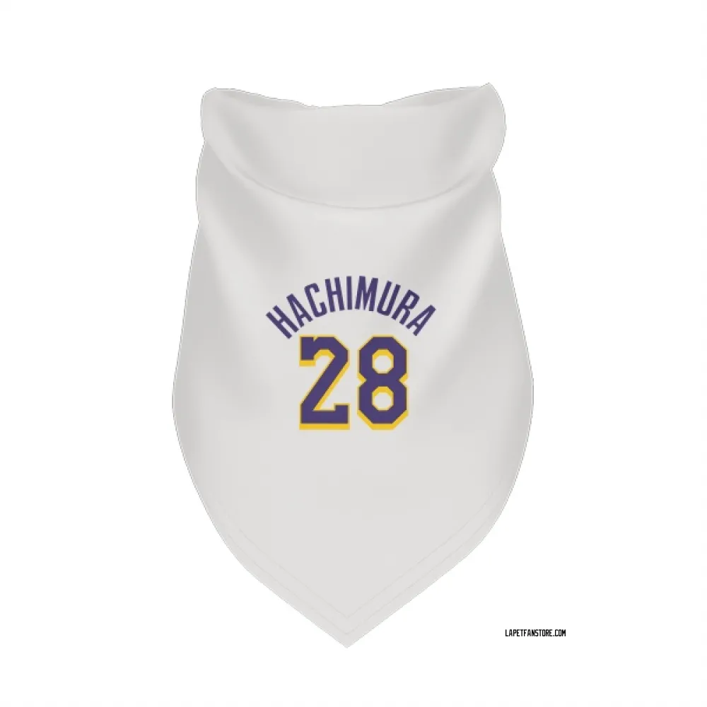 Los Angeles Lakers Rui Hachimura White Purple Pet Bandana for Dog & Cat