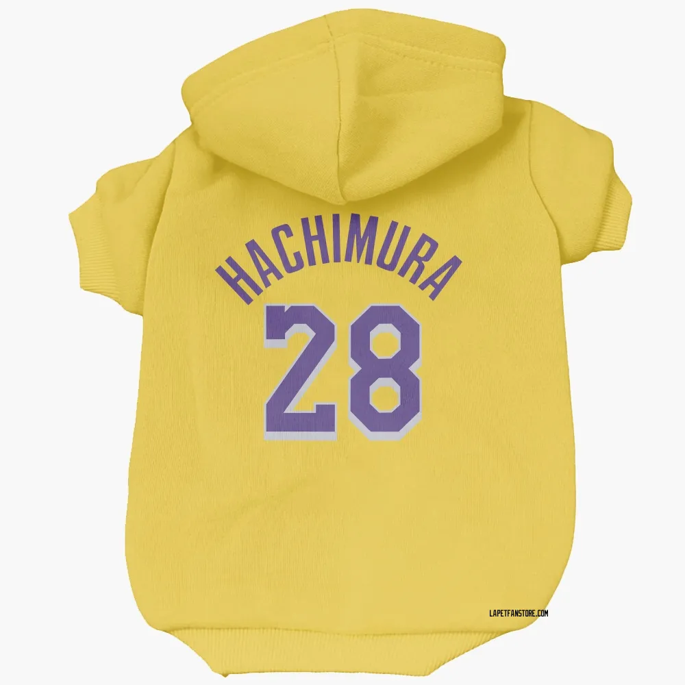 Los Angeles Lakers Rui Hachimura Yellow Pet Hoodie for Dog & Cat