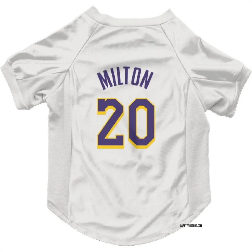Los Angeles Lakers Shake Milton White Purple Pet Jersey for Dog & Cat