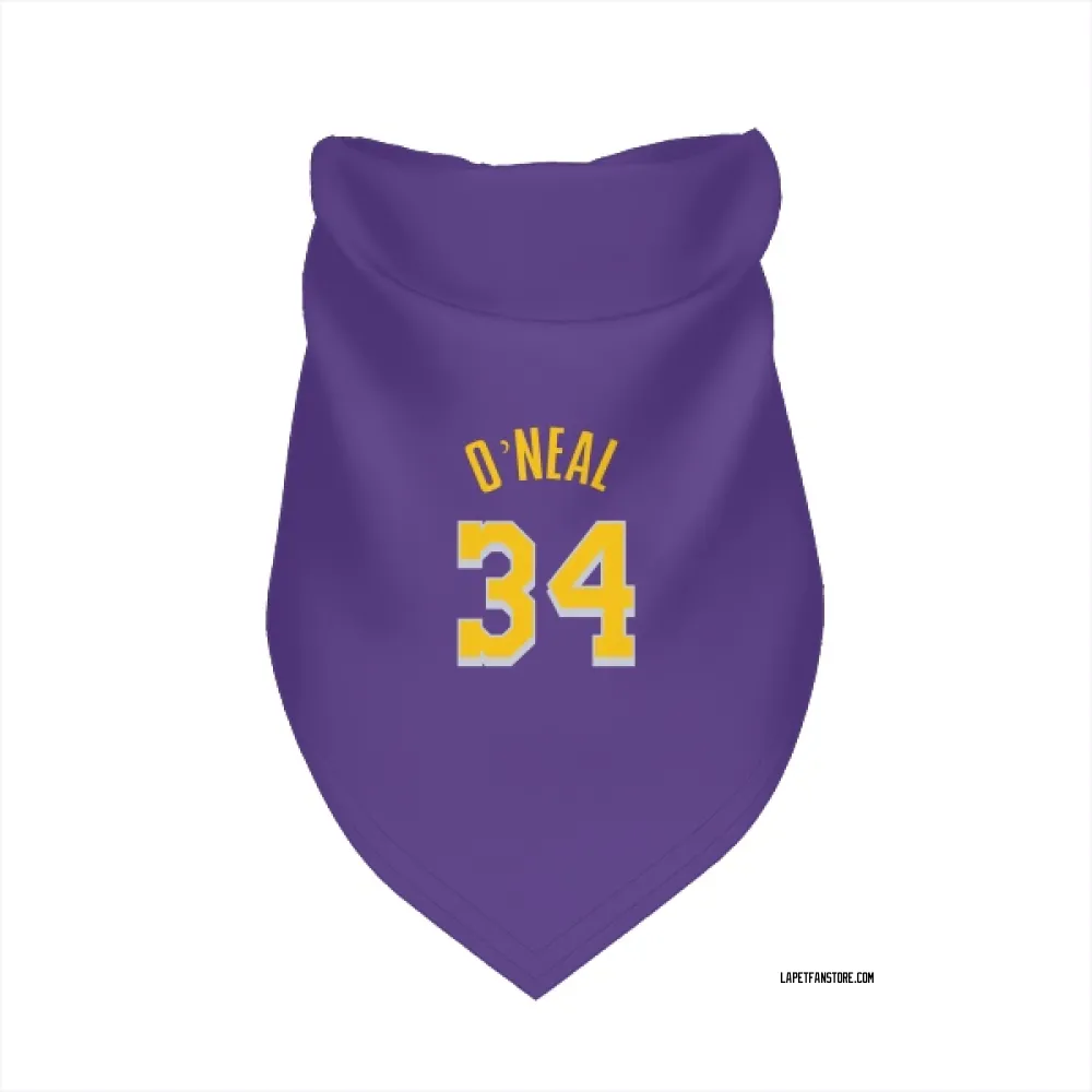 Los Angeles Lakers Shaquille O'Neal Purple Pet Bandana for Dog & Cat