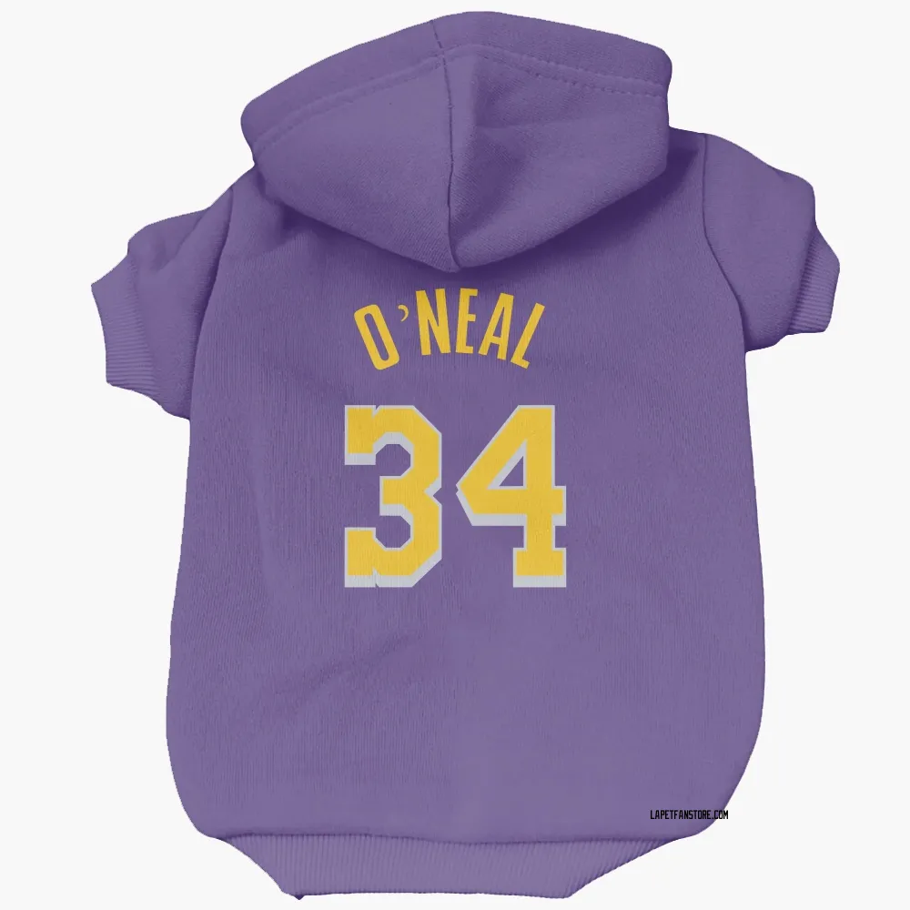 Los Angeles Lakers Shaquille O'Neal Purple Pet Hoodie for Dog & Cat