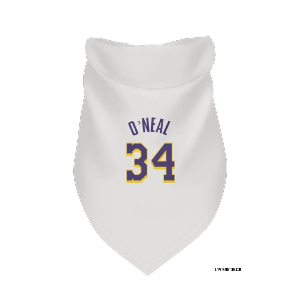 Los Angeles Lakers Shaquille O'Neal White Purple Pet Bandana for Dog & Cat