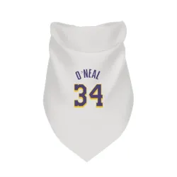 Los Angeles Lakers Shaquille O'Neal White Purple Pet Bandana for Dog & Cat
