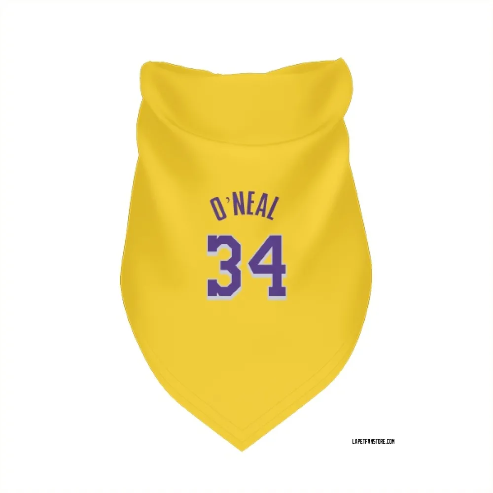 Los Angeles Lakers Shaquille O'Neal Yellow Pet Bandana for Dog & Cat
