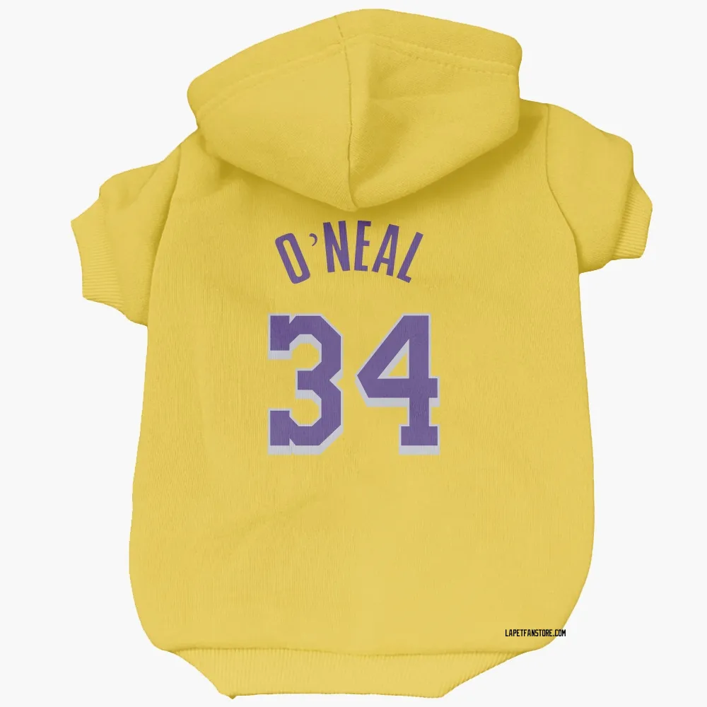 Los Angeles Lakers Shaquille O'Neal Yellow Pet Hoodie for Dog & Cat