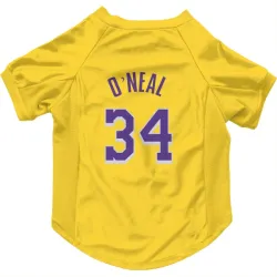Los Angeles Lakers Shaquille O'Neal Yellow Pet Jersey for Dog & Cat