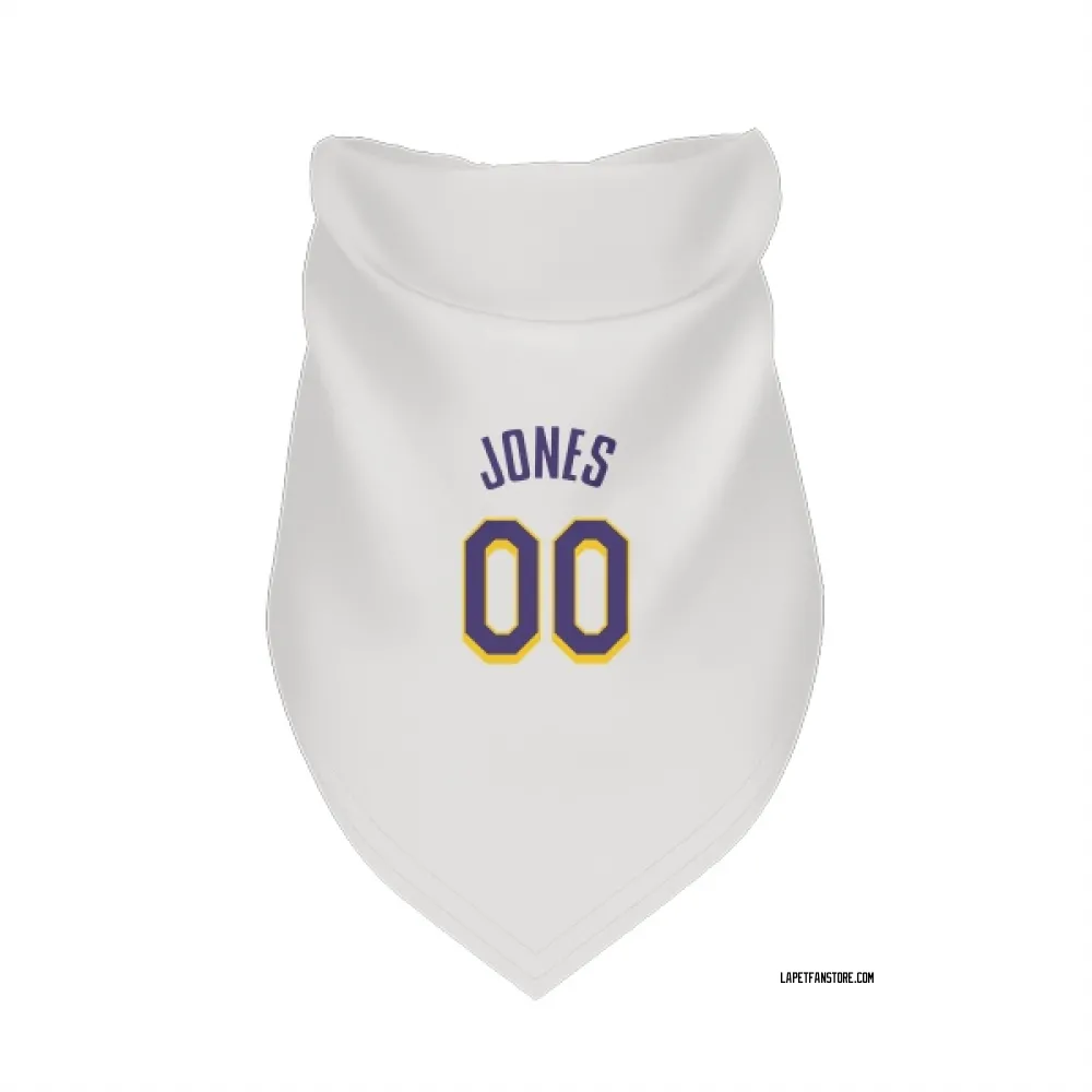 Los Angeles Lakers Tevian Jones White Purple Pet Bandana for Dog & Cat