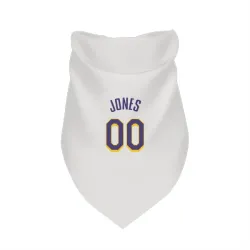 Los Angeles Lakers Tevian Jones White Purple Pet Bandana for Dog & Cat