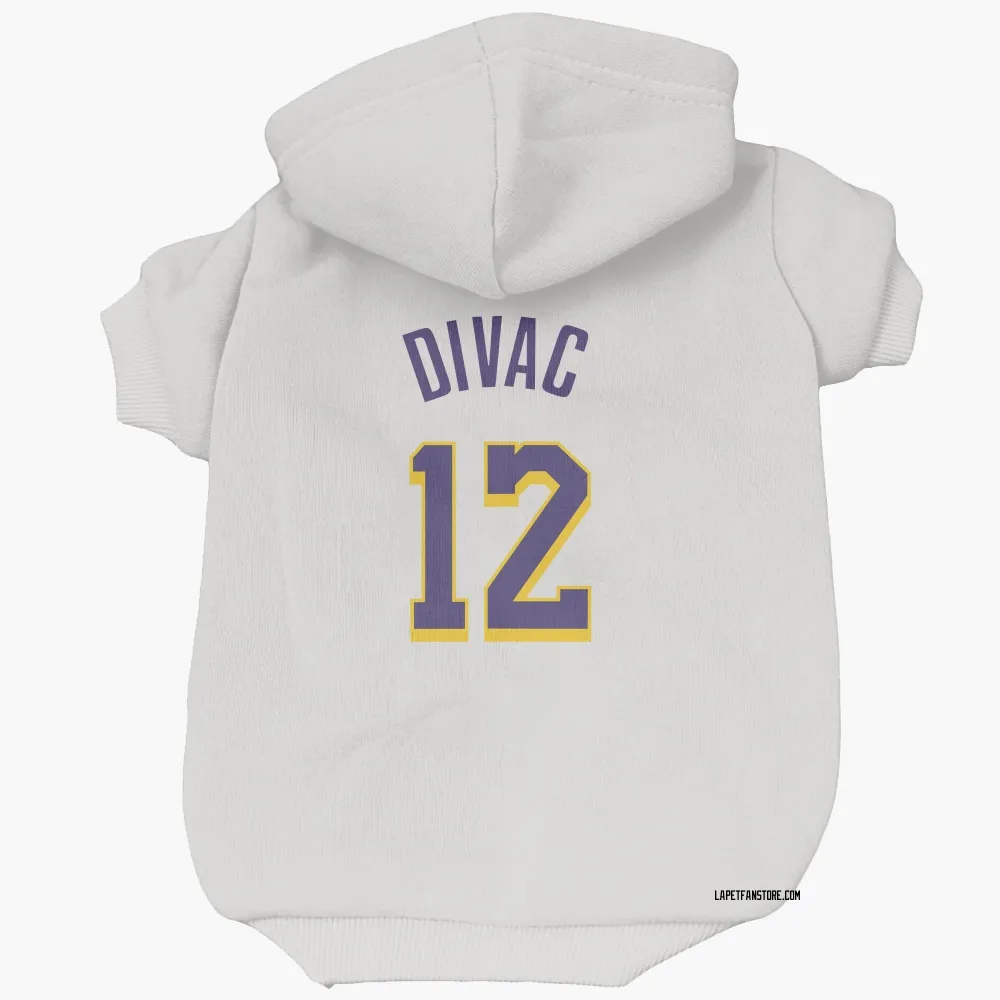 Los Angeles Lakers Vlade Divac White Purple Pet Hoodie for Dog & Cat