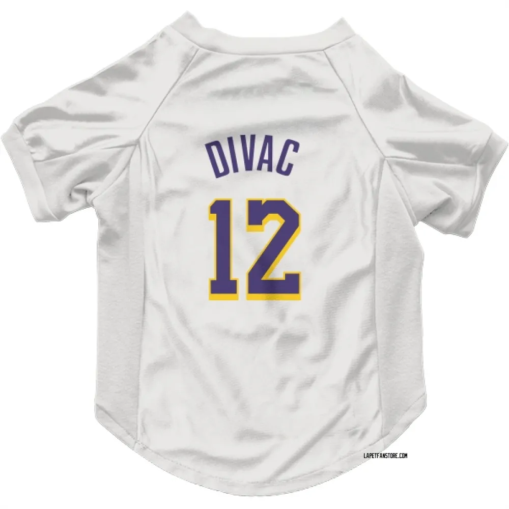 Los Angeles Lakers Vlade Divac White Purple Pet Jersey for Dog & Cat